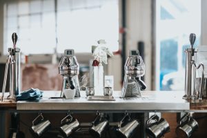 two stainless steel espresso makers